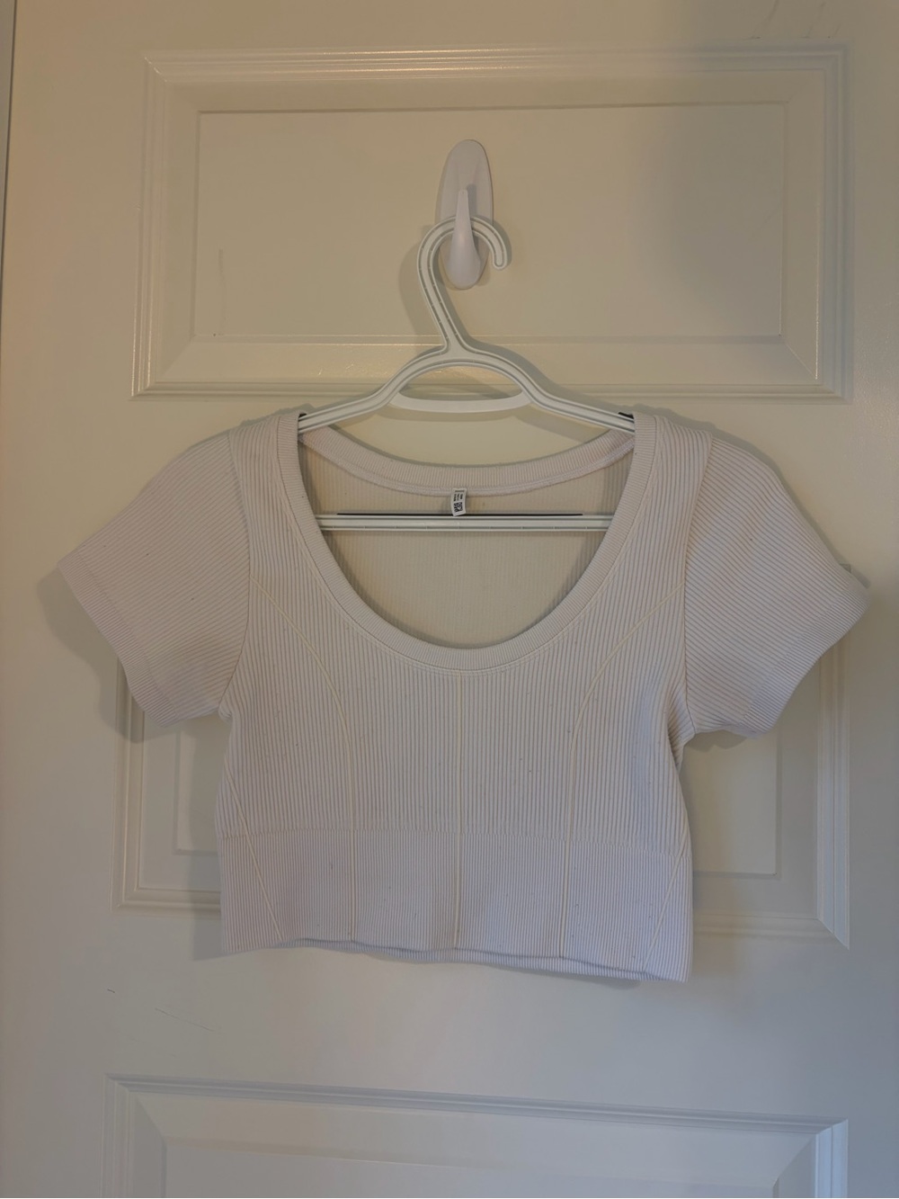 aerie Ribbed Scoop-Neck Crop Top - Cream White